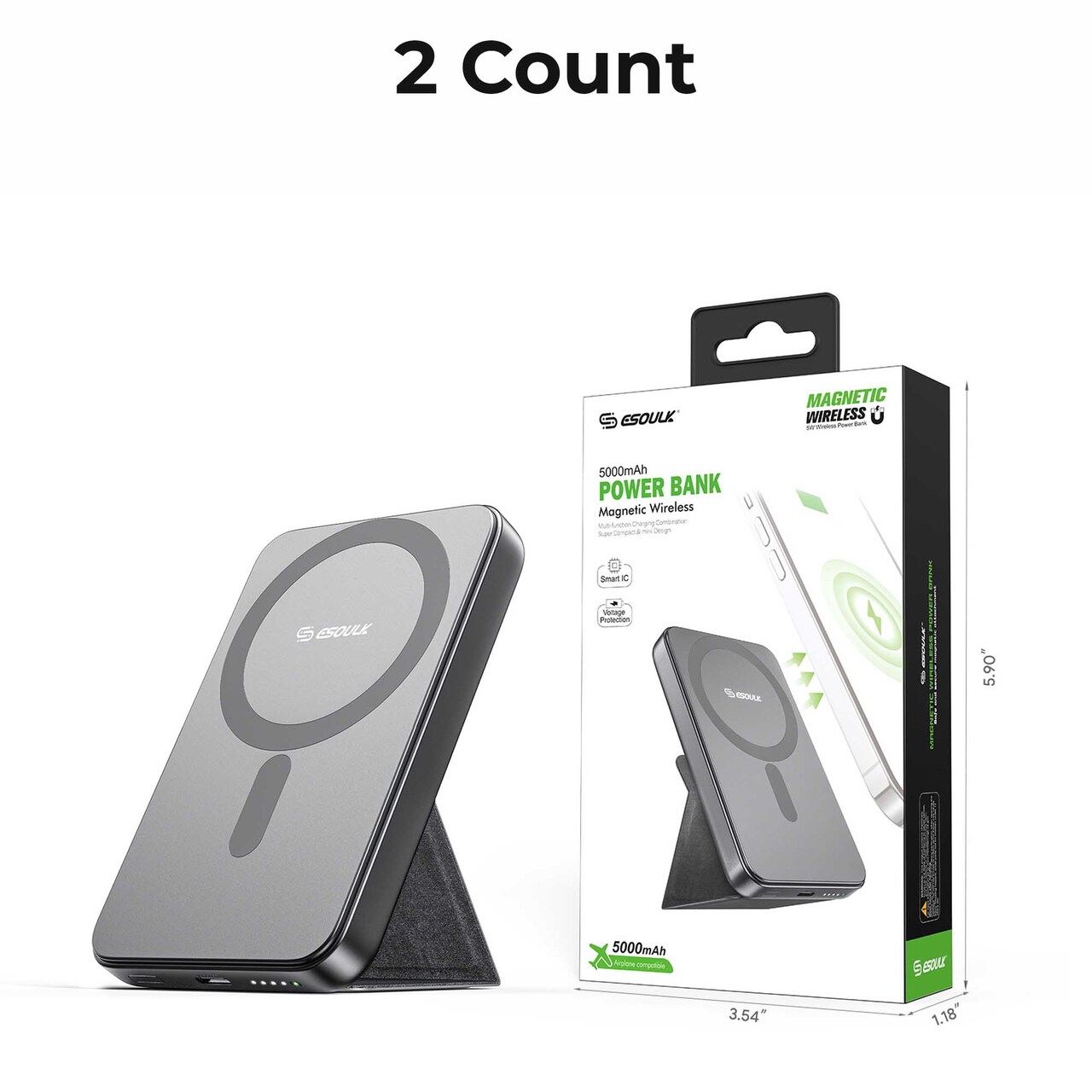 5000mAh Foldable Stand Magnetic Wireless Charging Power Bank (12/48)